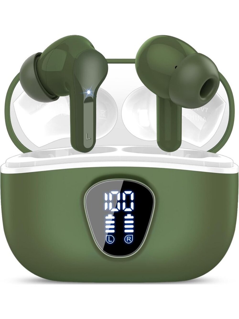 Wireless Retro Blue Bluetooth 5.4 Earbuds HiFi Stereo ENC Noise Cancelling Mic